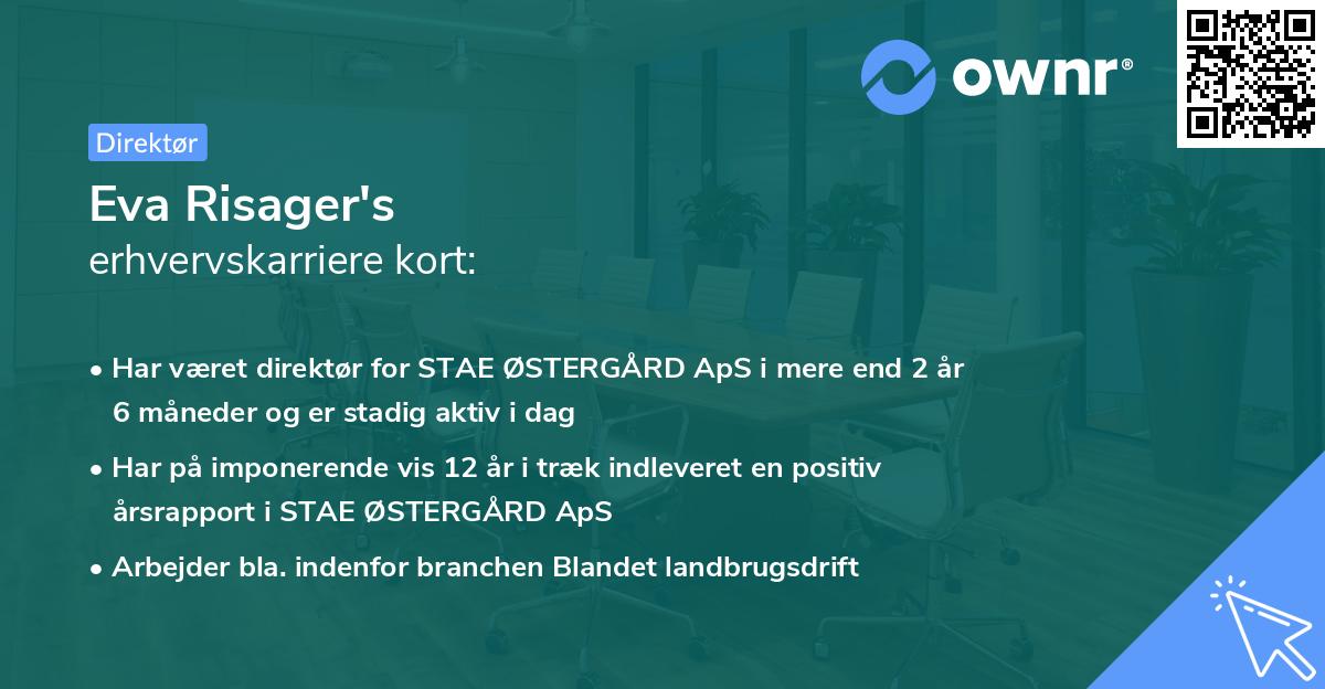Eva Risager's erhvervskarriere kort