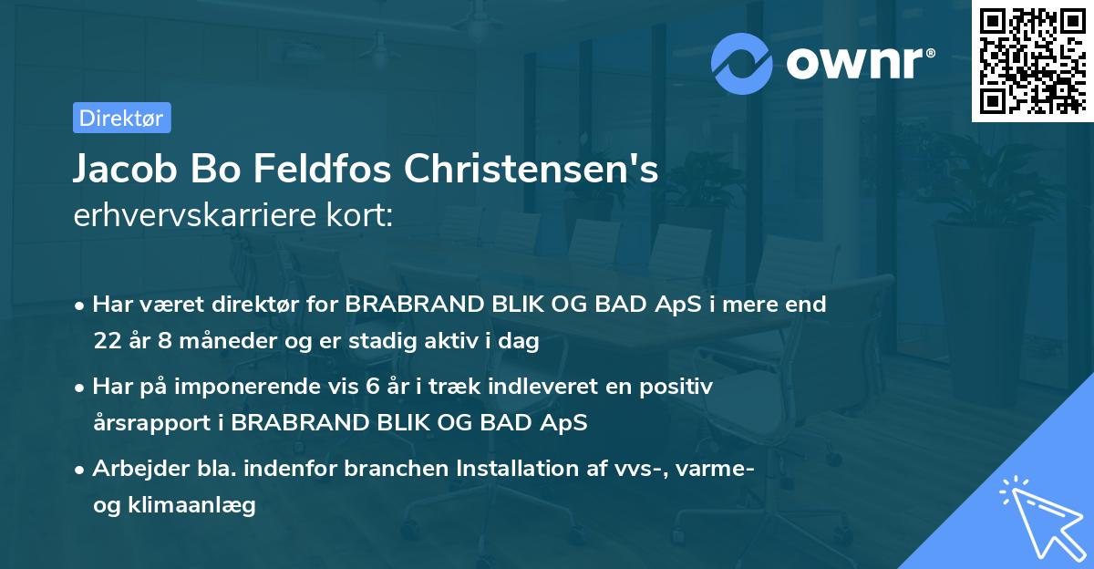 Jacob Bo Feldfos Christensen's erhvervskarriere kort