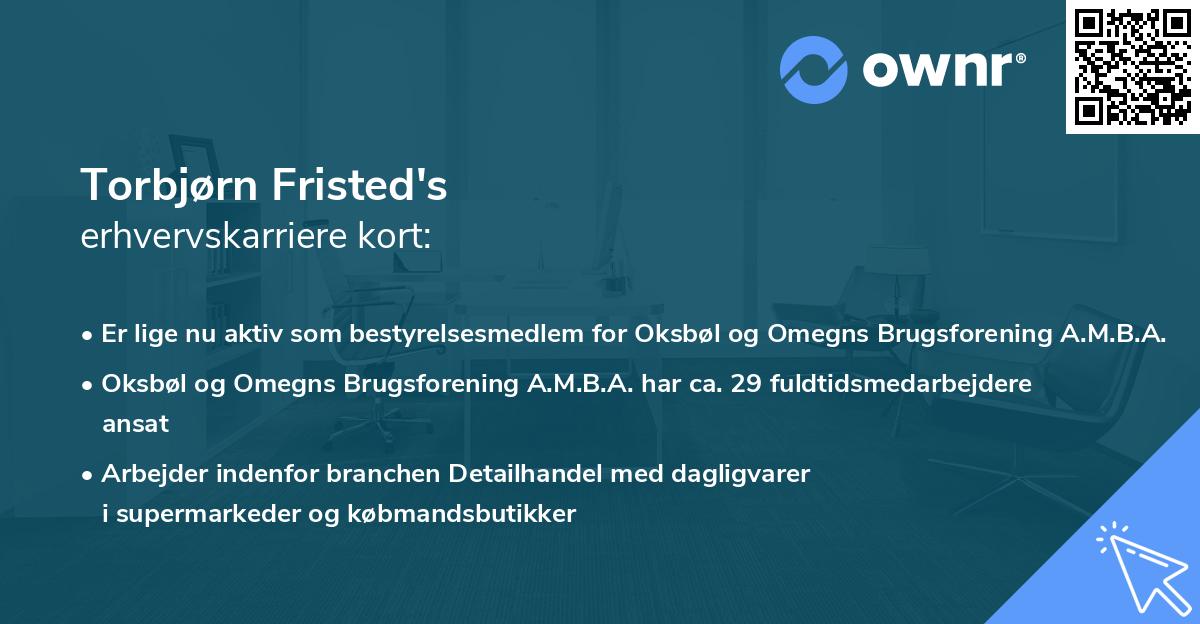 Torbjørn Fristed's erhvervskarriere kort