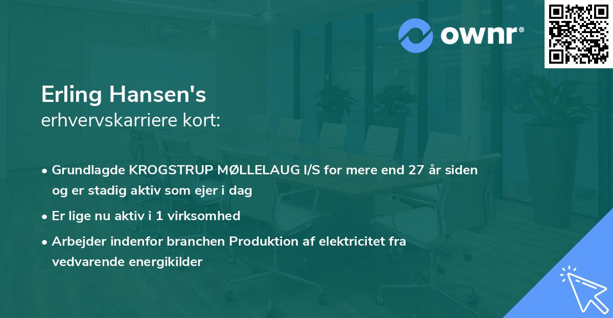 Erling Hansen's erhvervskarriere kort