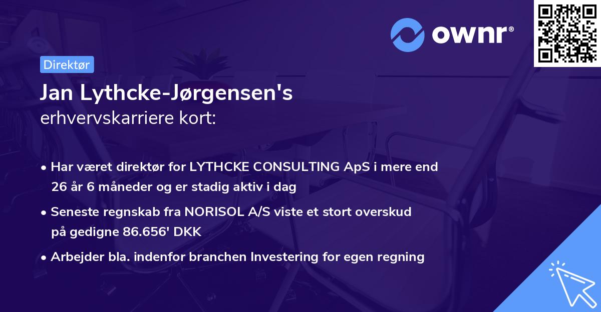 Jan Lythcke-Jørgensen's erhvervskarriere kort