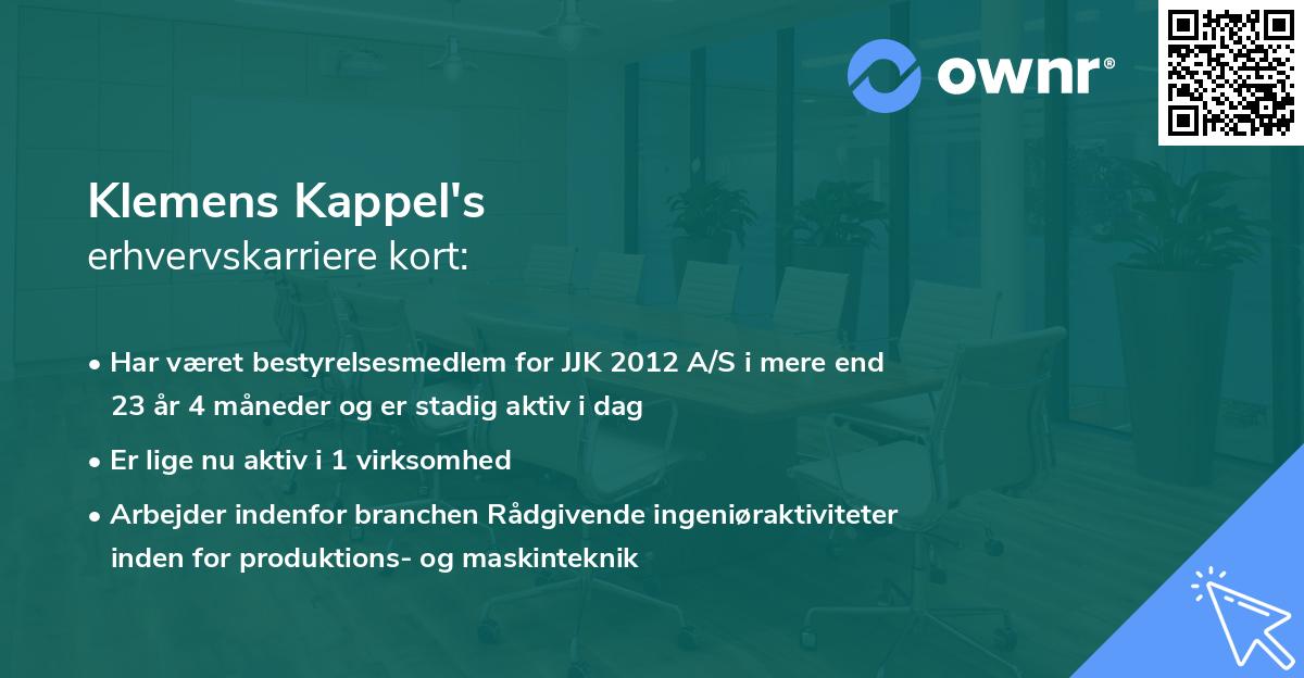 Klemens Kappel's erhvervskarriere kort