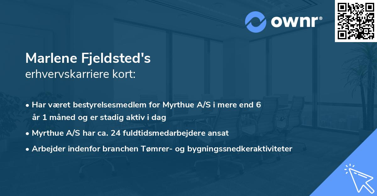 Marlene Fjeldsted's erhvervskarriere kort