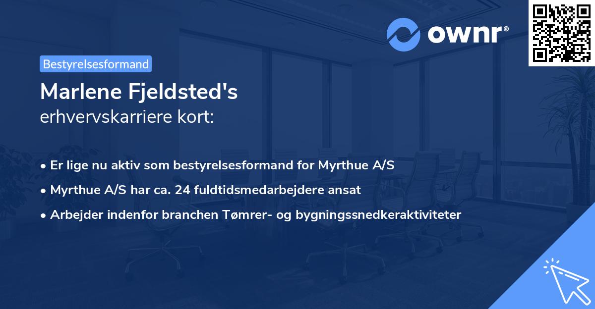 Marlene Fjeldsted's erhvervskarriere kort