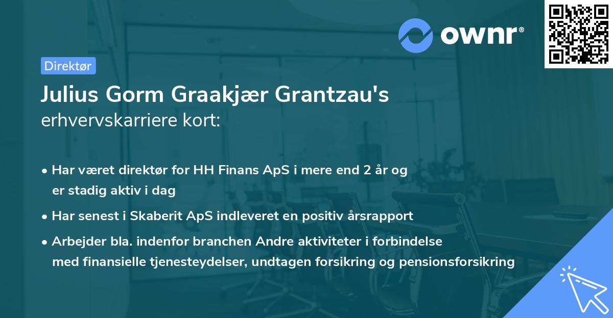 Julius Gorm Graakjær Grantzau's erhvervskarriere kort