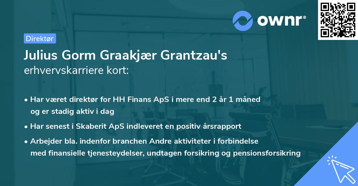 Julius Gorm Graakjær Grantzau's erhvervskarriere kort