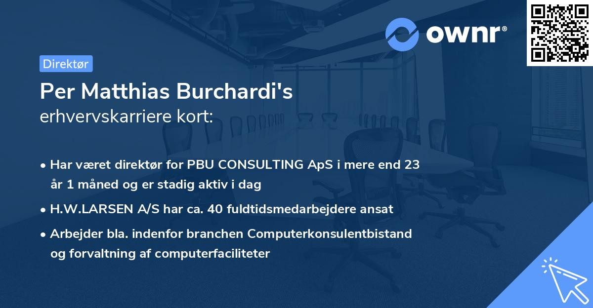 Per Matthias Burchardi's erhvervskarriere kort