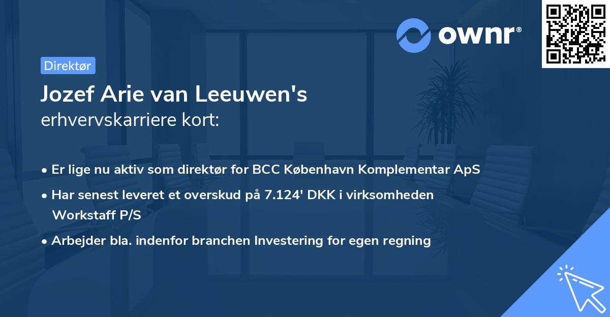 Jozef Arie van Leeuwen's erhvervskarriere kort