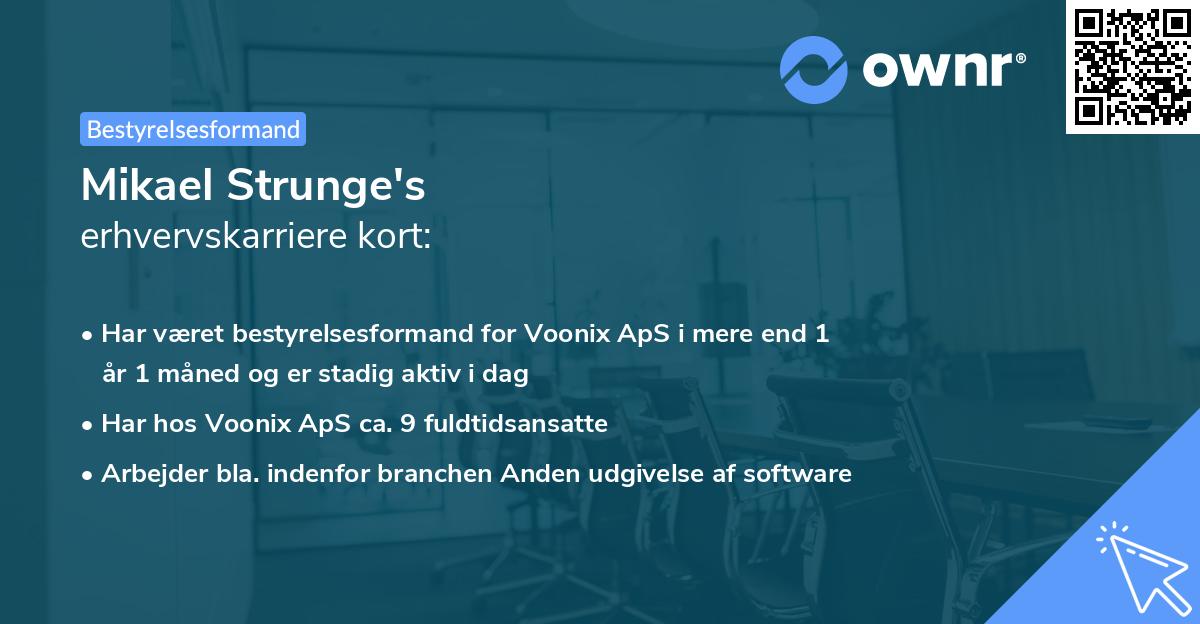 Mikael Strunge's erhvervskarriere kort