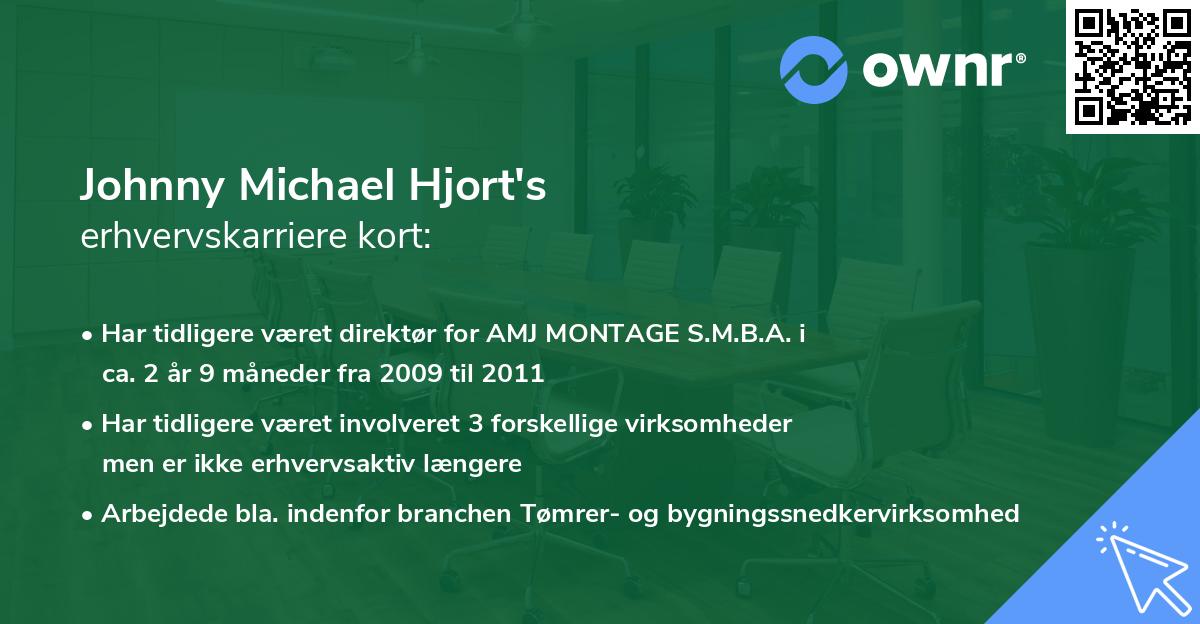 Johnny Michael Hjort's erhvervskarriere kort