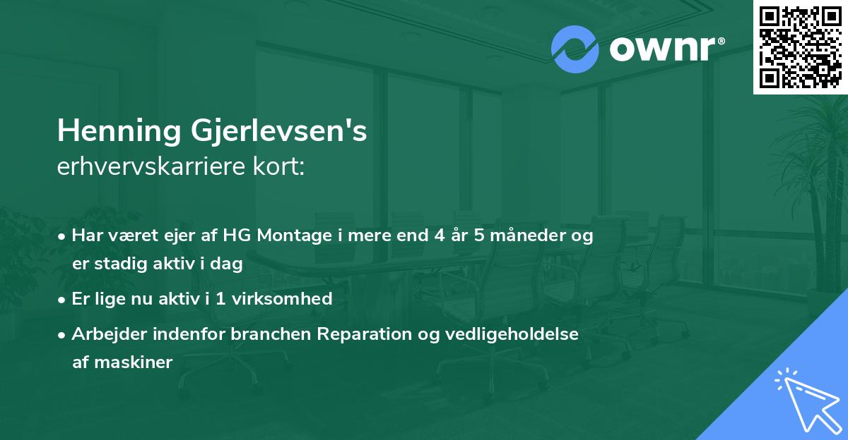 Henning Gjerlevsen's erhvervskarriere kort