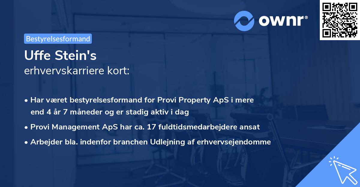 Uffe Stein's erhvervskarriere kort