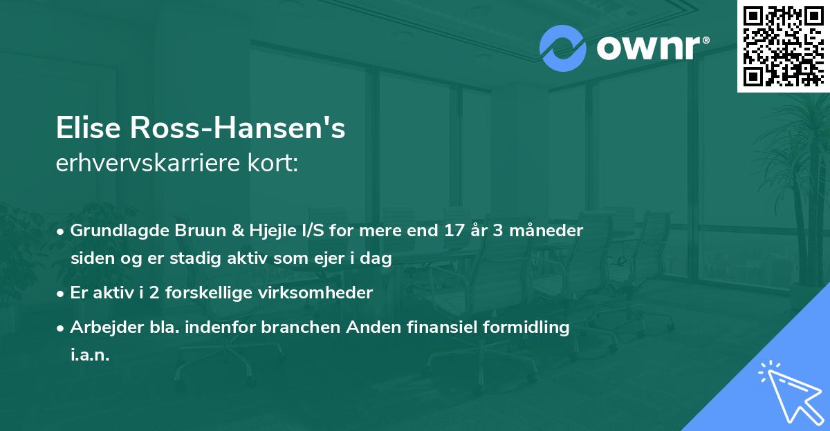 Elise Ross-Hansen's erhvervskarriere kort