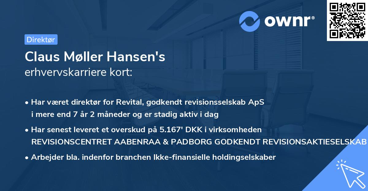 Claus Møller Hansen's erhvervskarriere kort