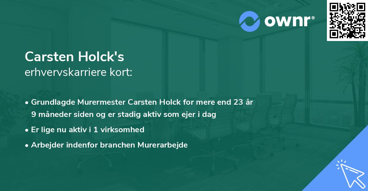 Carsten Holck's erhvervskarriere kort