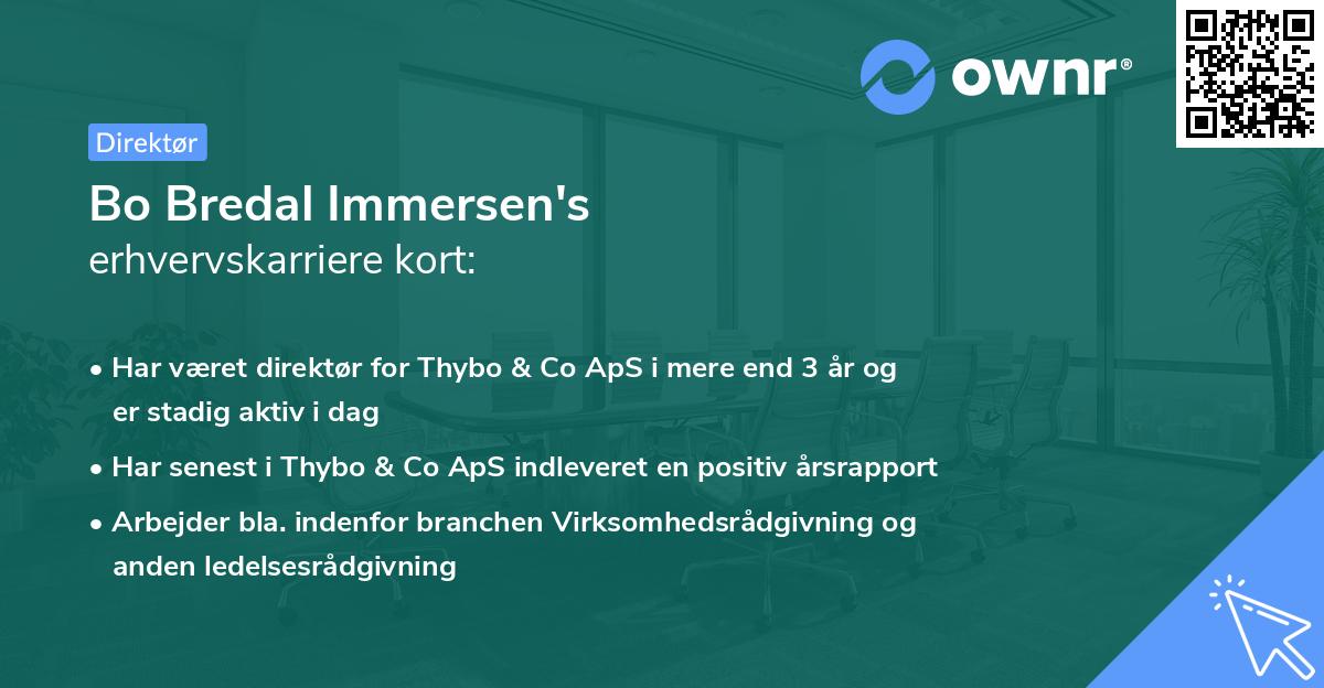 Bo Bredal Immersen's erhvervskarriere kort