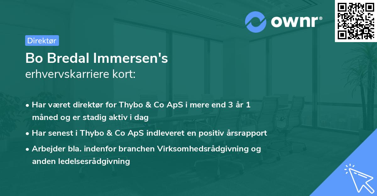 Bo Bredal Immersen's erhvervskarriere kort