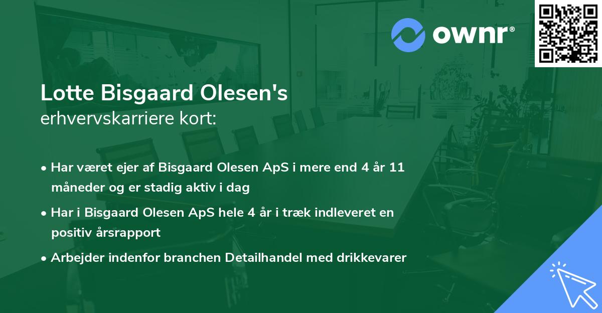 Lotte Bisgaard Olesen's erhvervskarriere kort