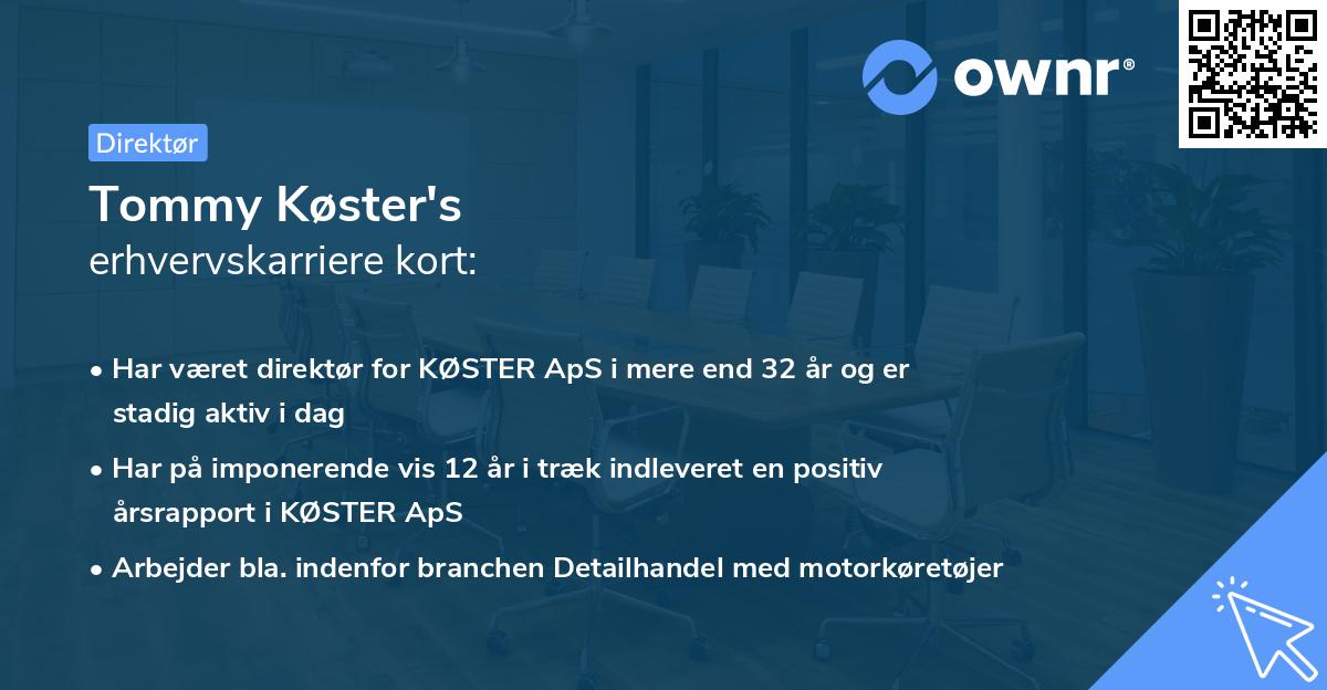 Tommy Køster's erhvervskarriere kort