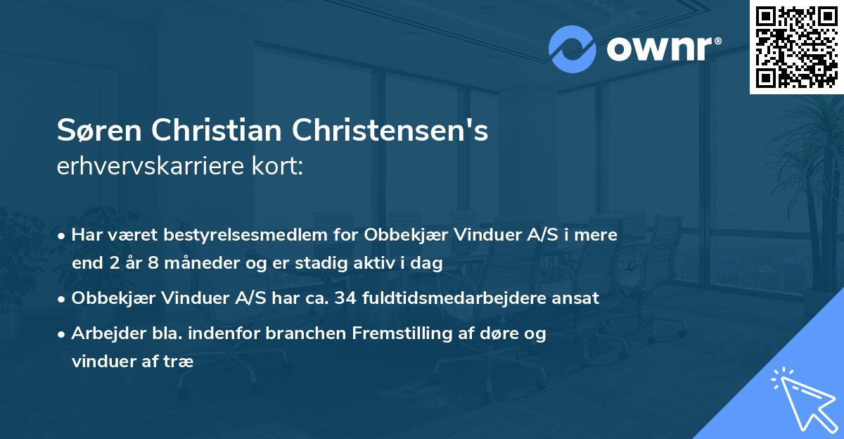 Søren Christian Christensen's erhvervskarriere kort