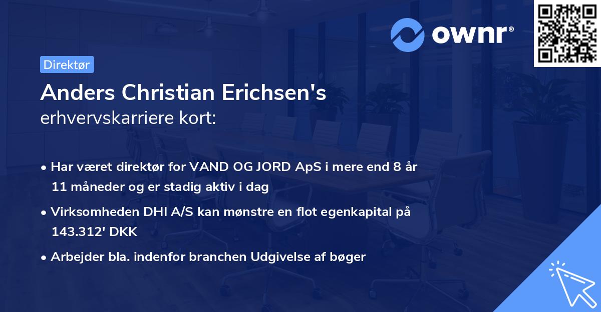 Anders Christian Erichsen's erhvervskarriere kort