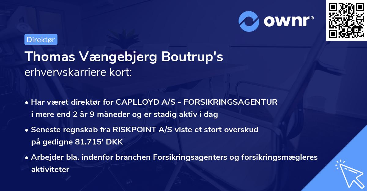Thomas Vængebjerg Boutrup's erhvervskarriere kort