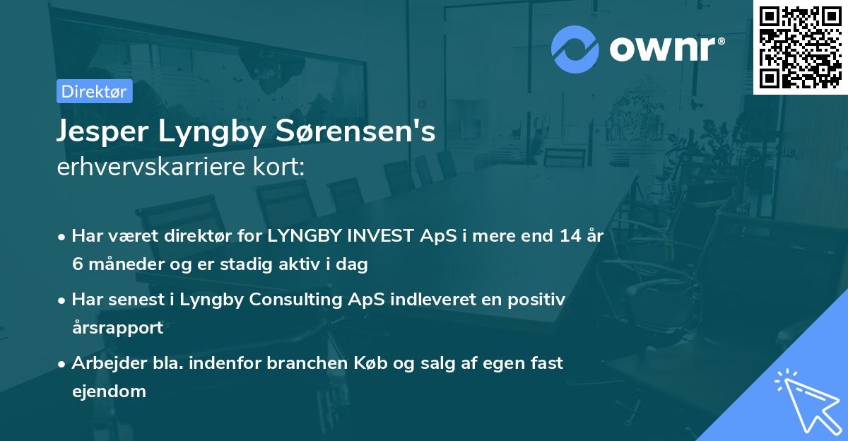 Jesper Lyngby Sørensen's erhvervskarriere kort
