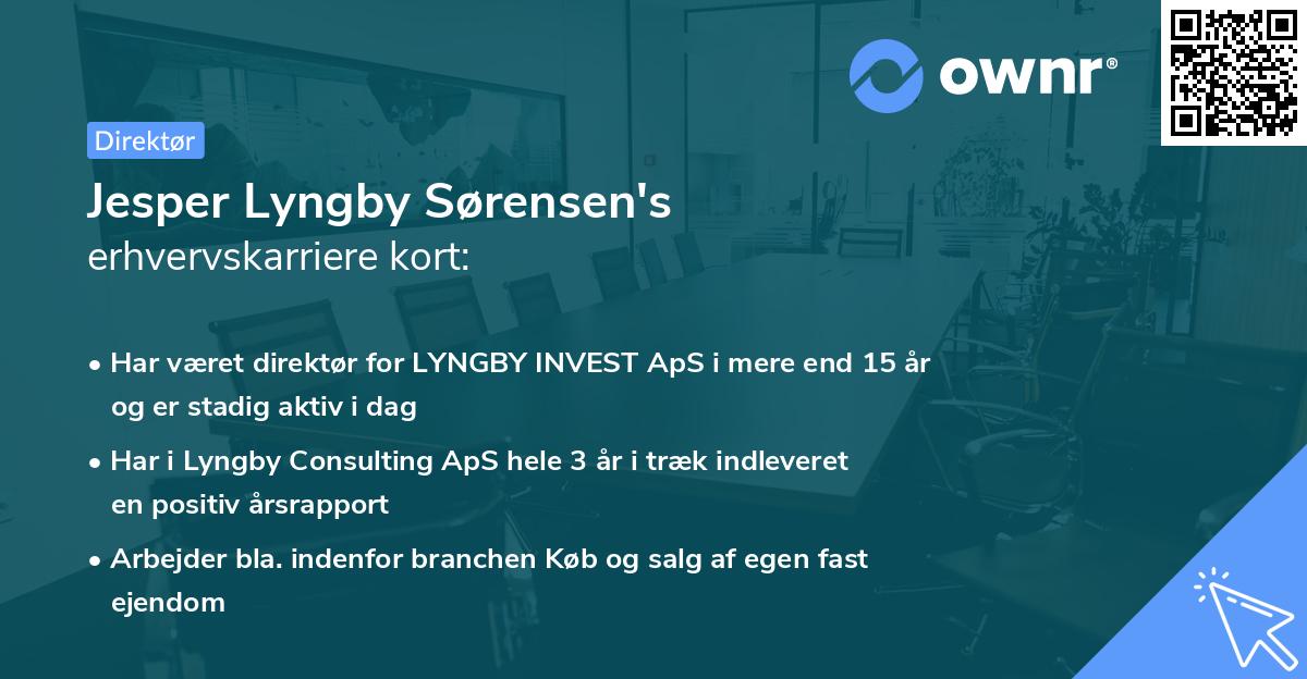Jesper Lyngby Sørensen's erhvervskarriere kort