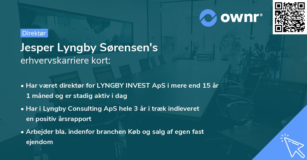 Jesper Lyngby Sørensen's erhvervskarriere kort