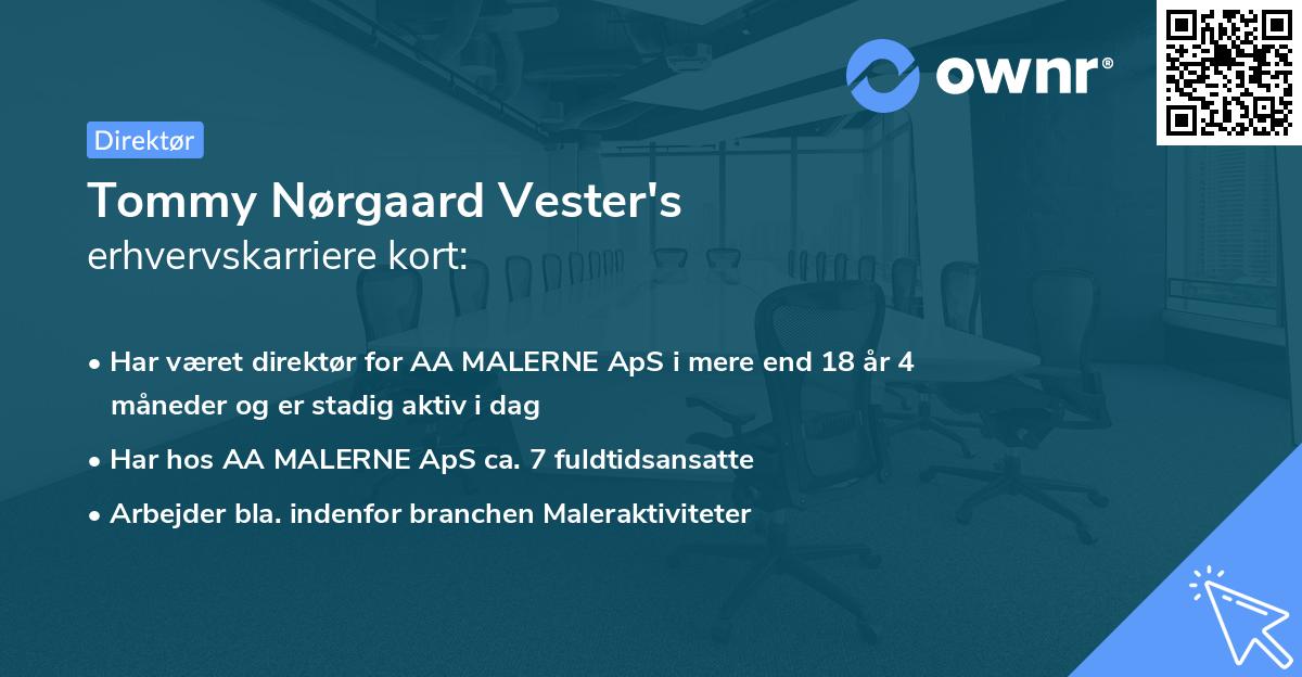 Tommy Nørgaard Vester's erhvervskarriere kort