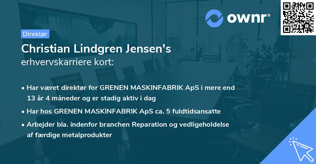 Christian Lindgren Jensen's erhvervskarriere kort