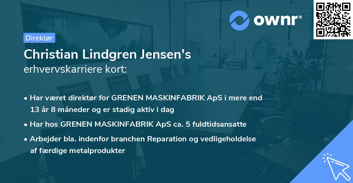Christian Lindgren Jensen's erhvervskarriere kort