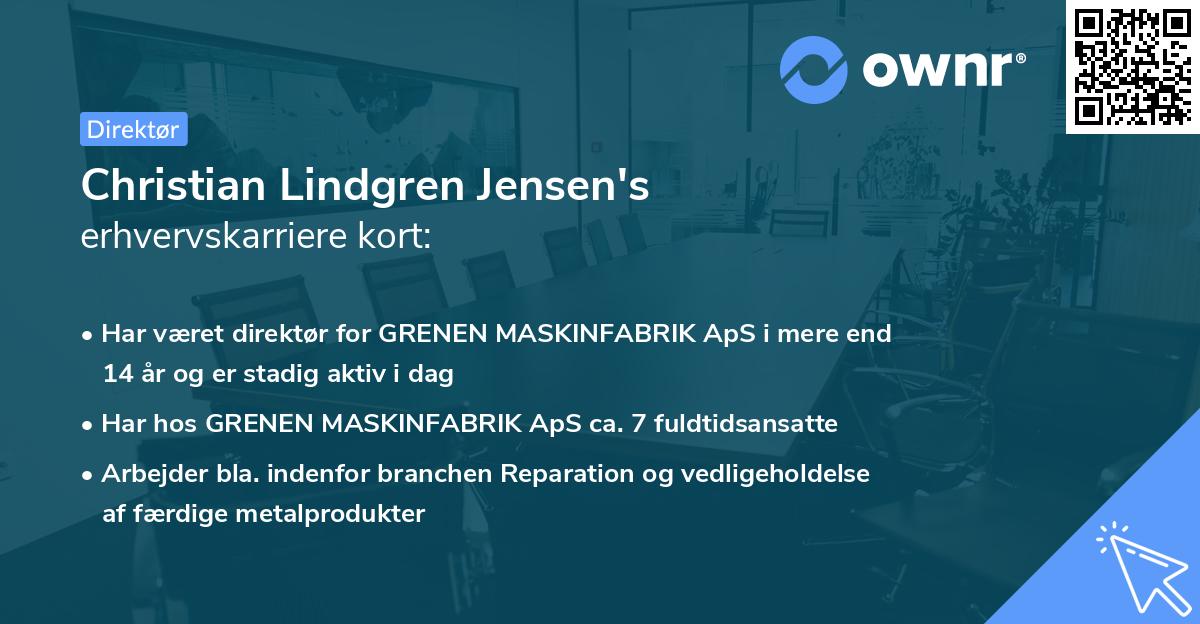 Christian Lindgren Jensen's erhvervskarriere kort
