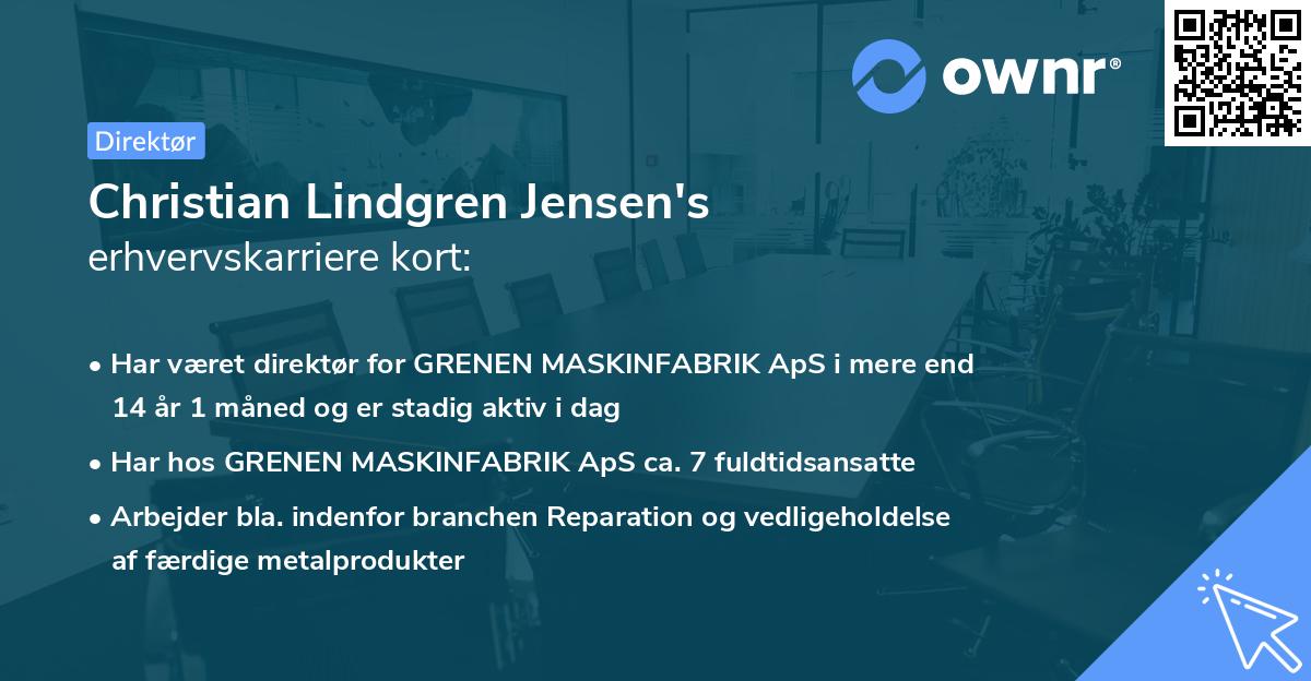 Christian Lindgren Jensen's erhvervskarriere kort