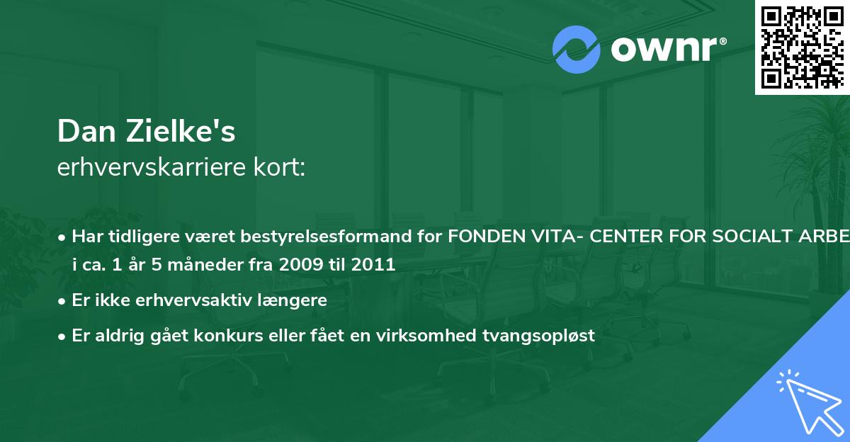 Dan Zielke's erhvervskarriere kort