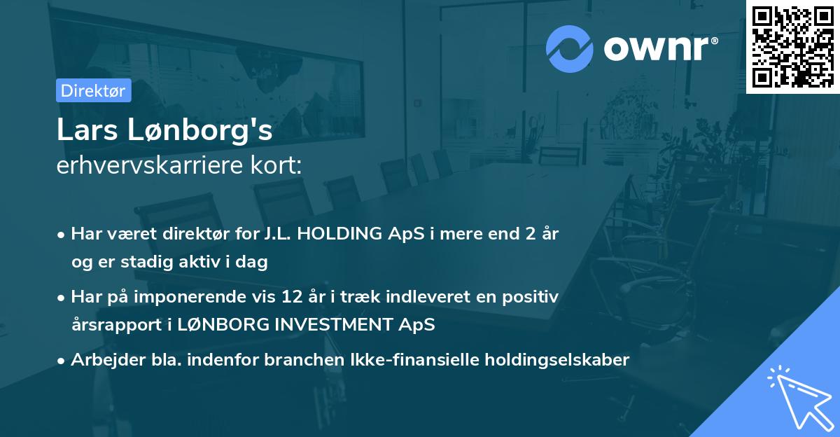 Lars Lønborg's erhvervskarriere kort