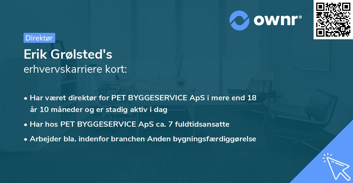 Erik Grølsted's erhvervskarriere kort