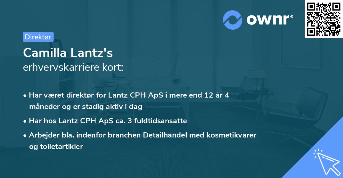 Camilla Lantz's erhvervskarriere kort