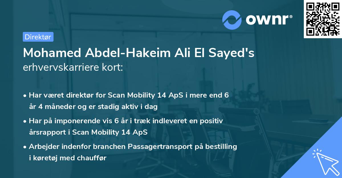 Mohamed Abdel-Hakeim Ali El Sayed's erhvervskarriere kort