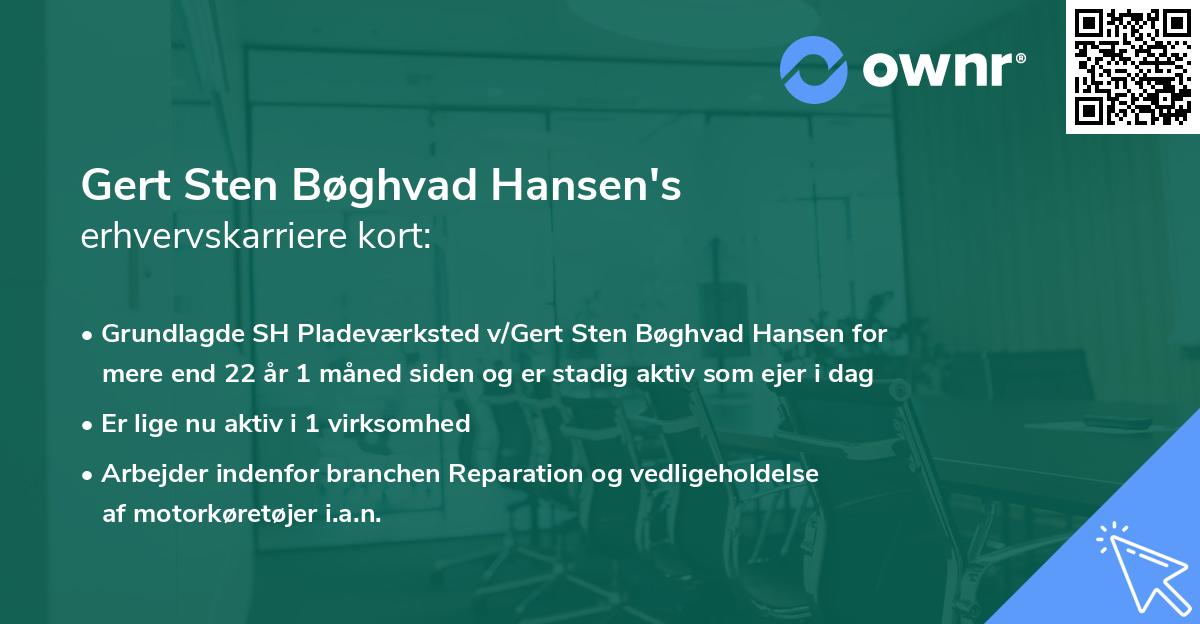 Gert Sten Bøghvad Hansen's erhvervskarriere kort