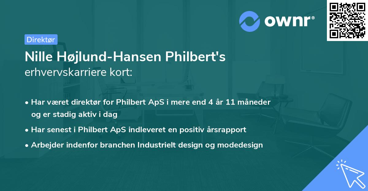 Nille Højlund-Hansen Philbert's erhvervskarriere kort