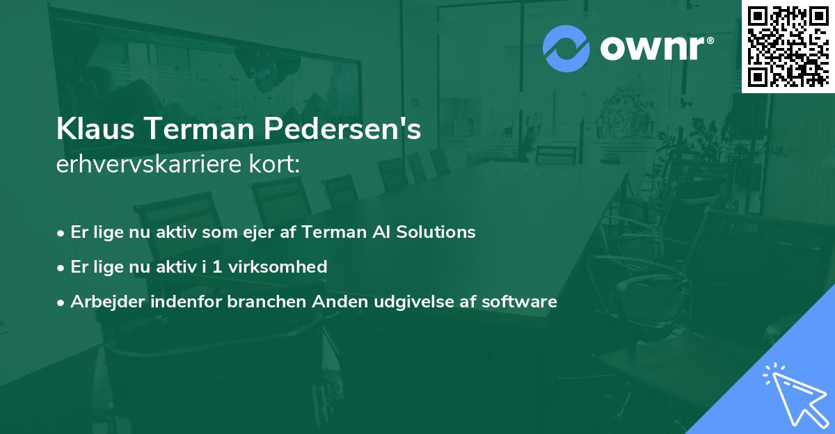 Klaus Terman Pedersen's erhvervskarriere kort