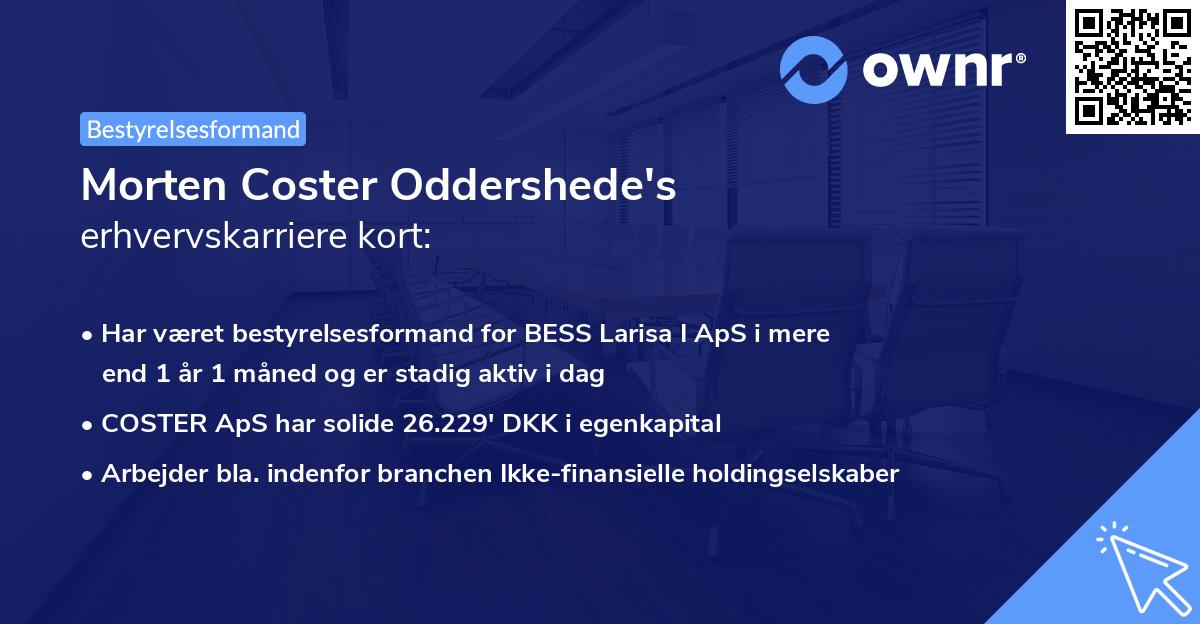 Morten Coster Oddershede's erhvervskarriere kort