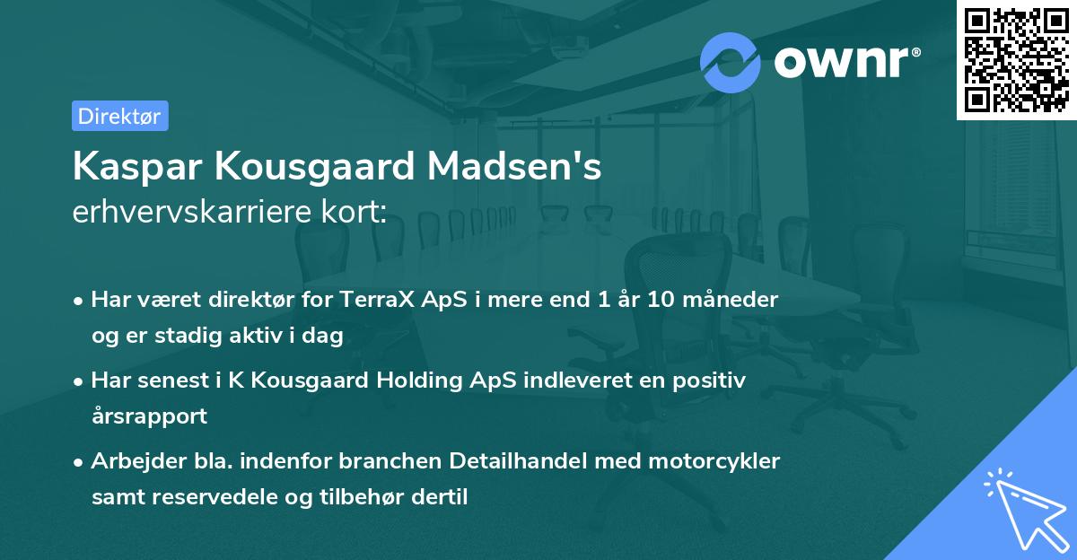 Kaspar Kousgaard Madsen's erhvervskarriere kort