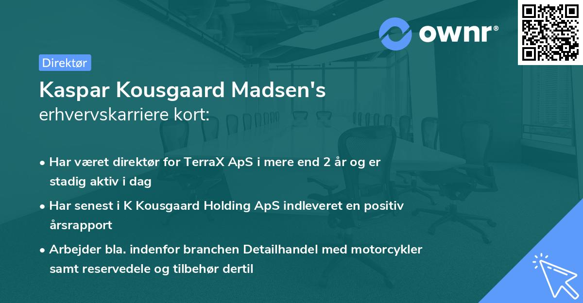 Kaspar Kousgaard Madsen's erhvervskarriere kort