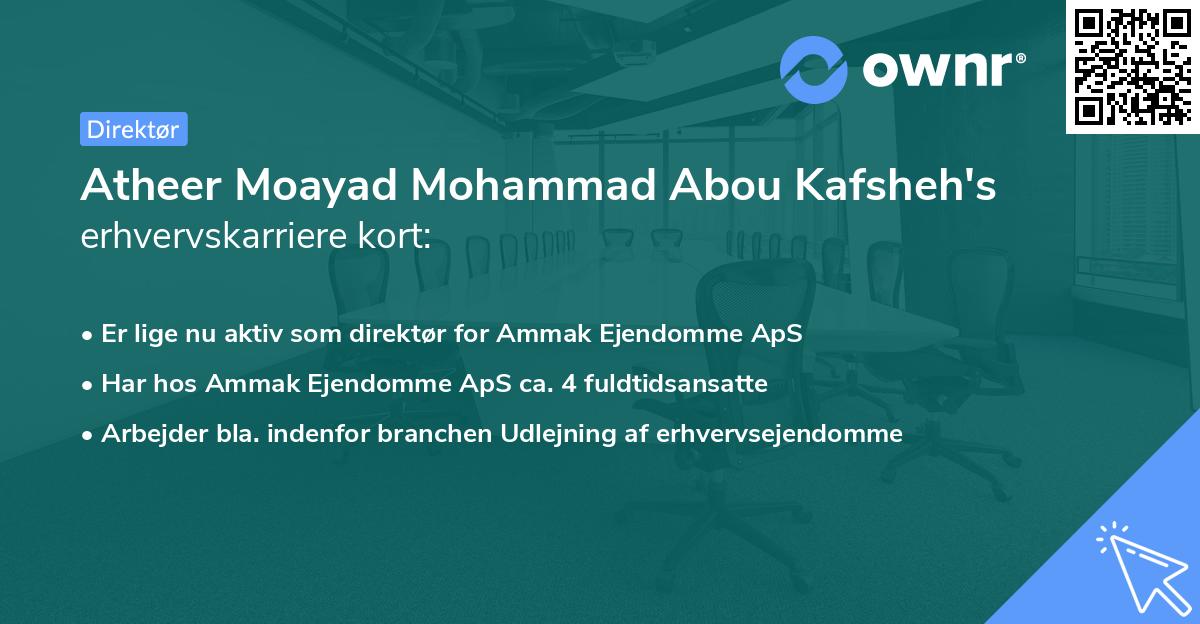 Atheer Moayad Mohammad Abou Kafsheh's erhvervskarriere kort