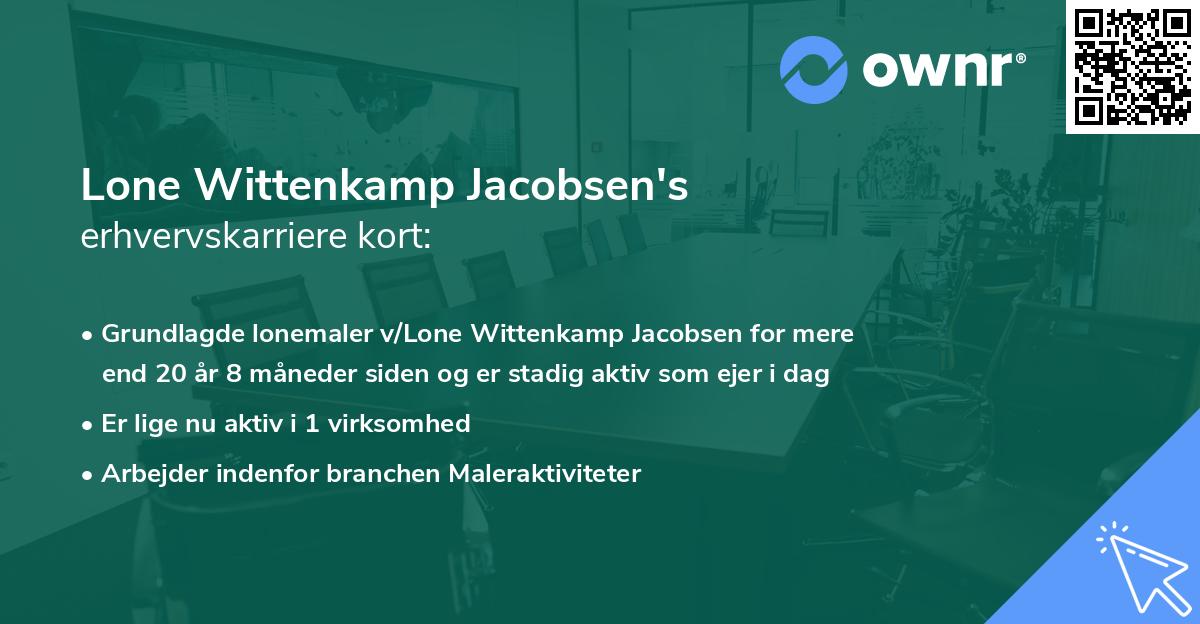 Lone Wittenkamp Jacobsen's erhvervskarriere kort