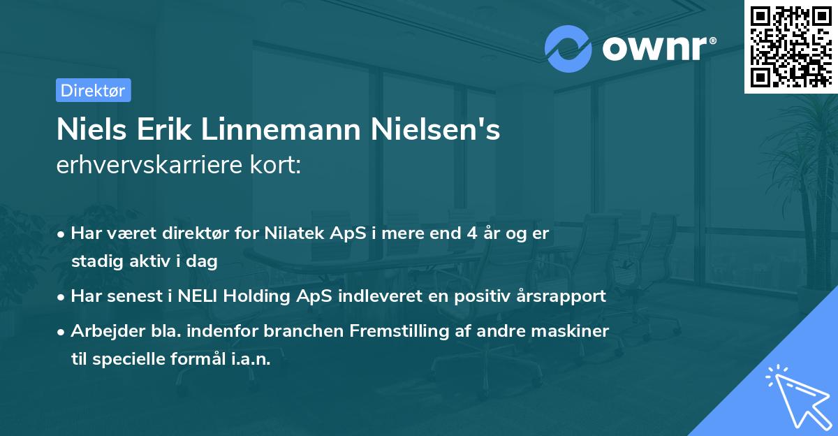 Niels Erik Linnemann Nielsen's erhvervskarriere kort