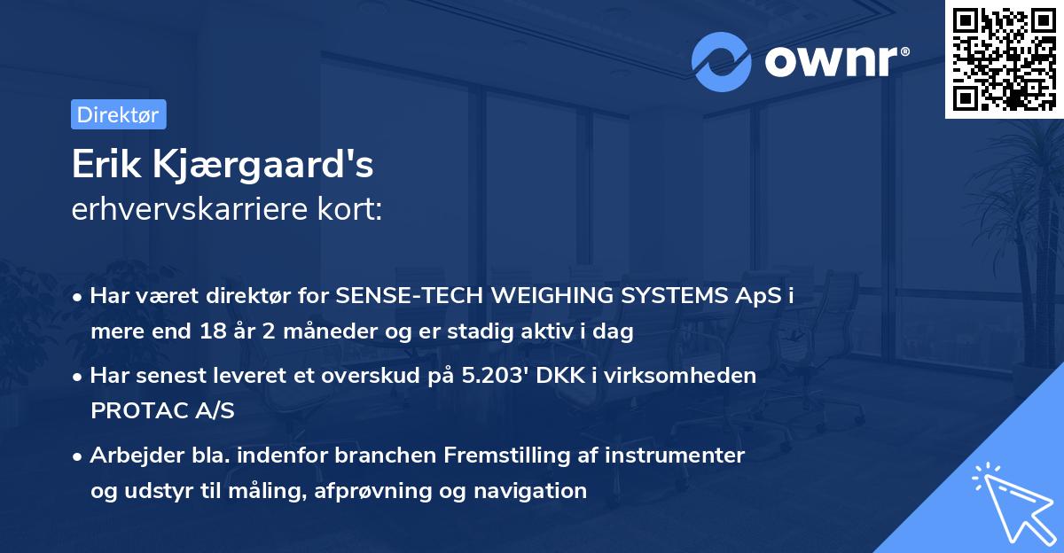 Erik Kjærgaard's erhvervskarriere kort