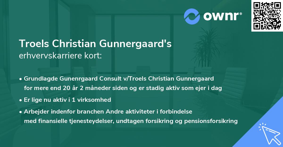 Troels Christian Gunnergaard's erhvervskarriere kort